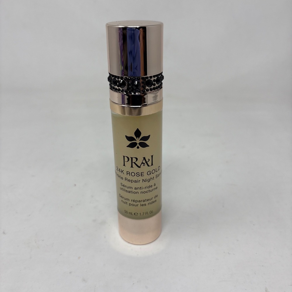 PRAI 24K Rose Gold Wrinkle Repair Night Serum 1.7oz 50ml Anti-Aging Treatment
